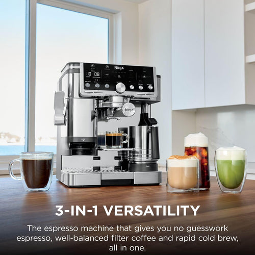 3-In-1 Espresso Cold Brew Filter Coffee Machine 25 Grind Settings Silver